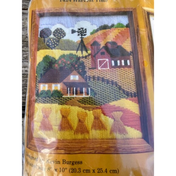 Vintage 1970s Creative Circle Crewel Embroidery Kit Barn Harvest NOS - Picture 6 of 8